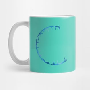 half blue circle Mug